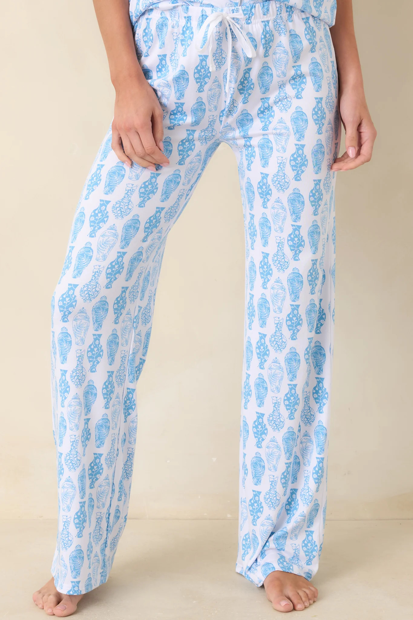 Chinoiserie Charm Blue & White Pajama Pants | Red Dress