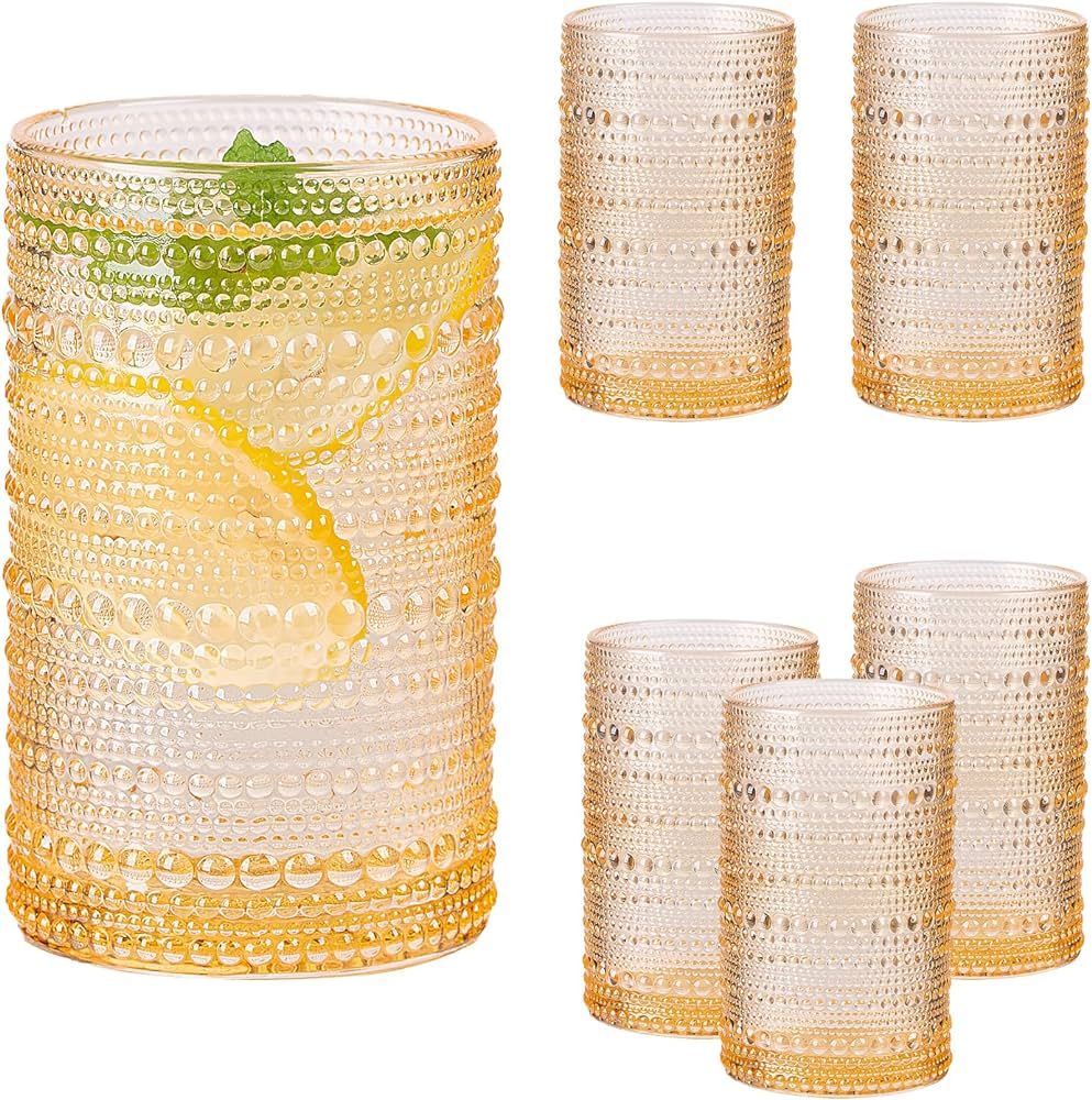 SUNNOW 12 Ounce Raindrop Glass Cup,Iced Tea Glasses for Water, Beverage,Juice, Wine,Beer and Cock... | Amazon (US)