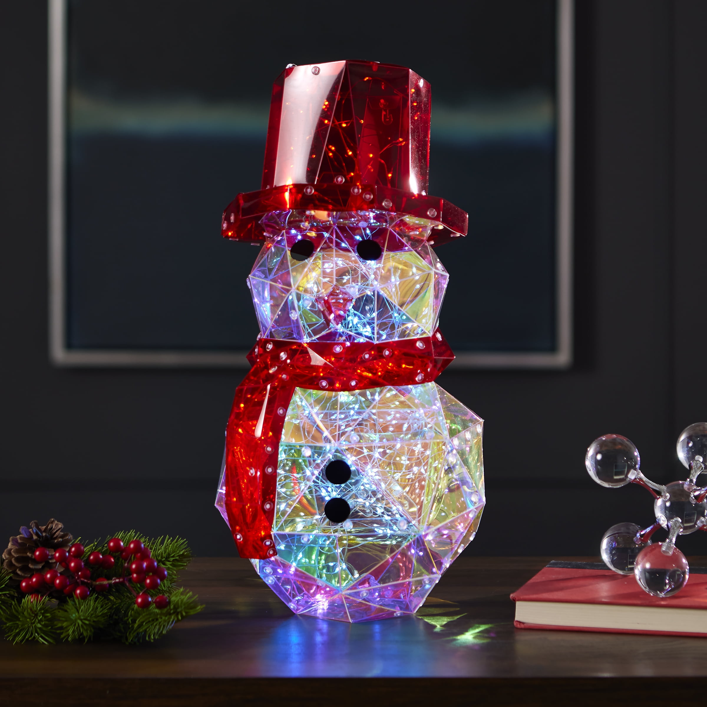 Seasonal LLC Christmas LED Lights - Prismatic Iridescent Snowman 16" | Walmart (US)