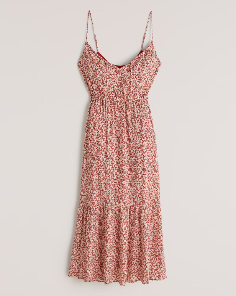 Easy Waist Tiered Midaxi Dress | Abercrombie & Fitch (US)