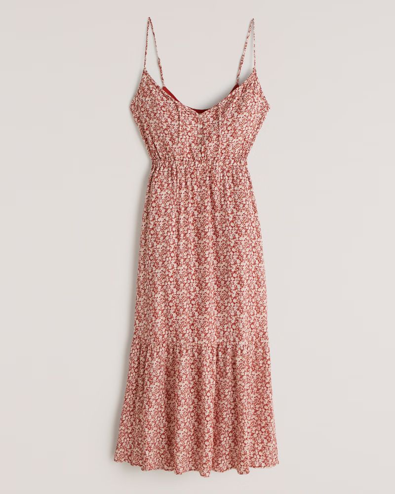 Easy Waist Tiered Midaxi Dress | Abercrombie & Fitch (US)