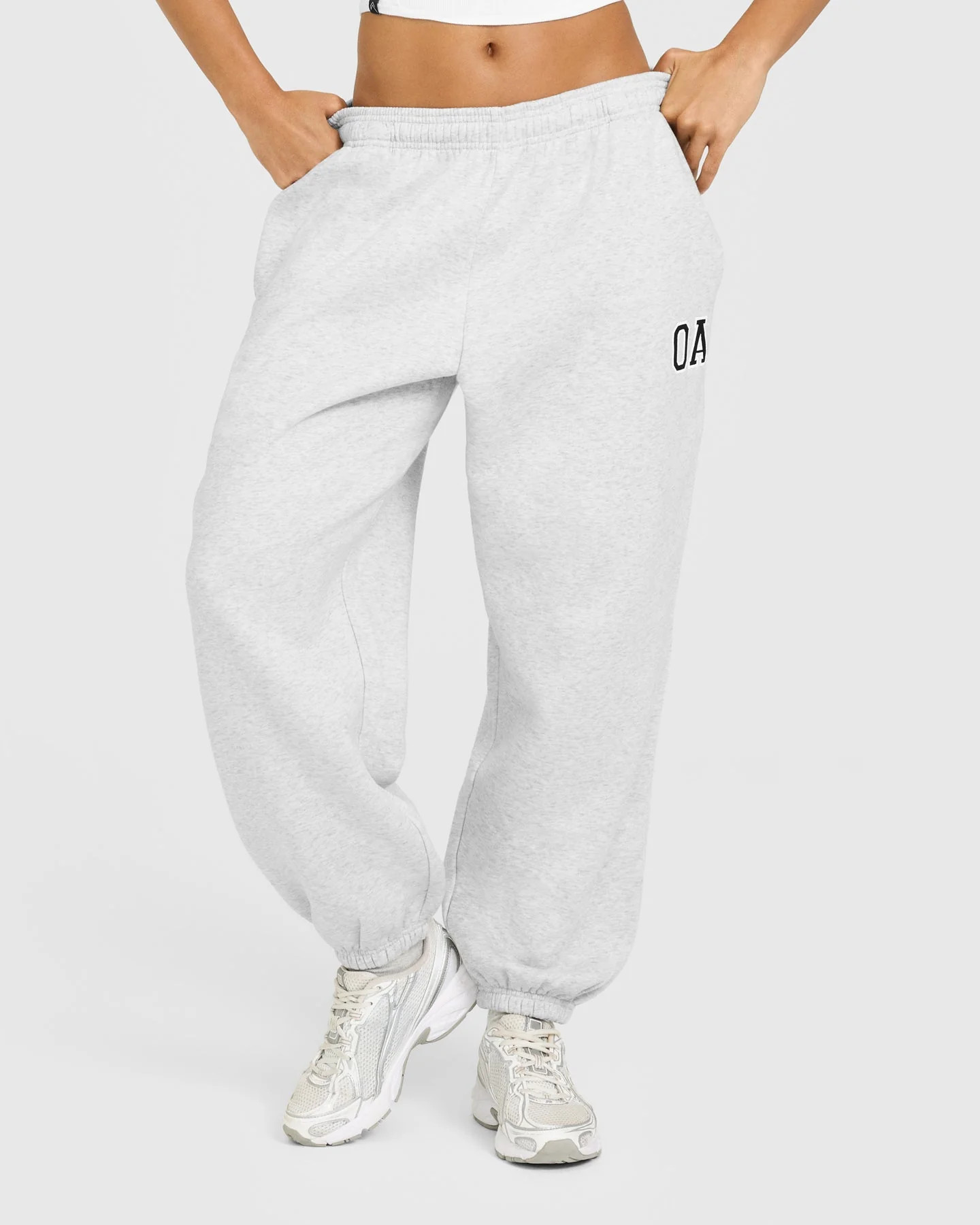 Foundations Oversized Oner Girlfriend Joggers 
 Light Grey Marl | Oner Active (UK / US)