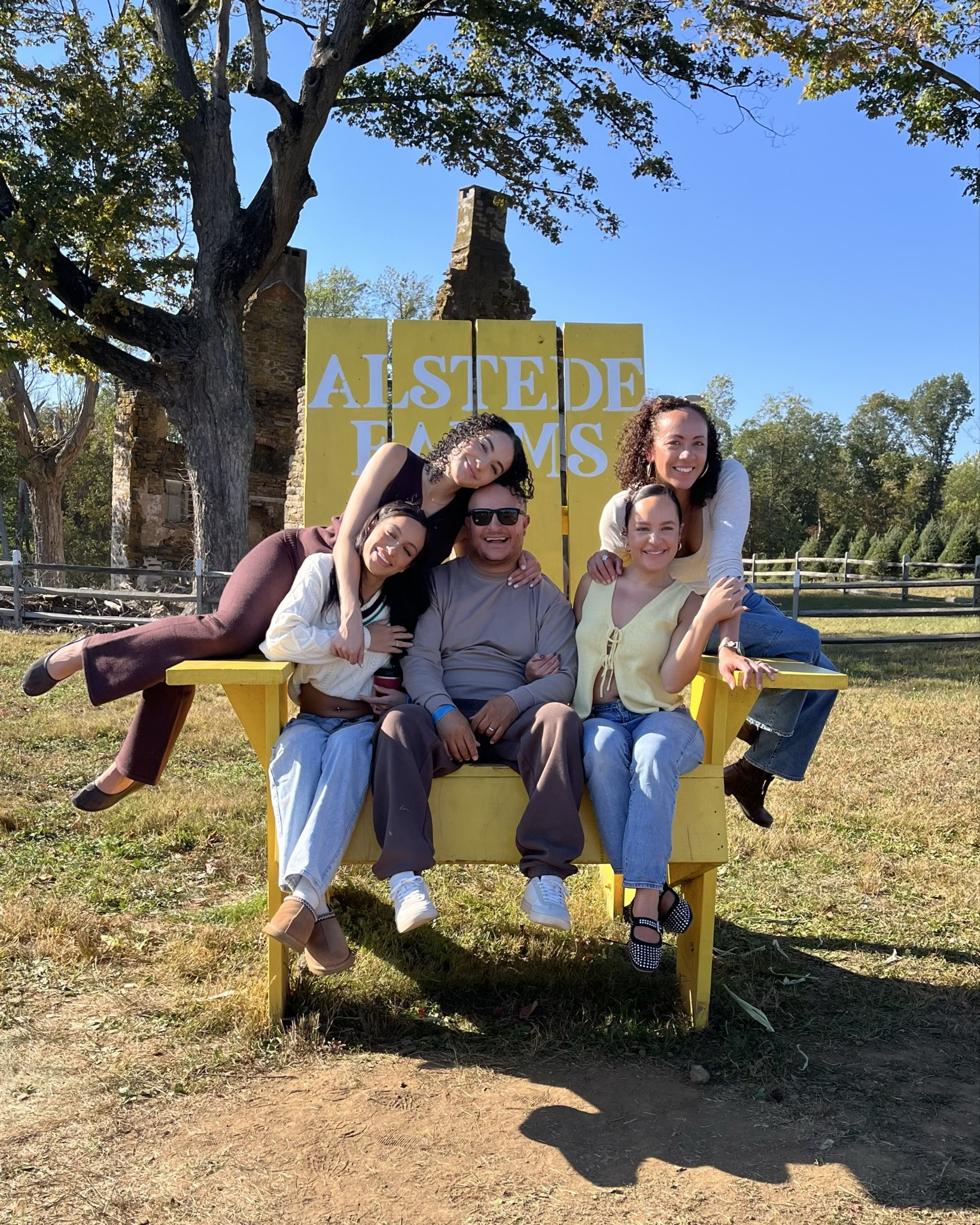 Fall family photo
Pumpkin 🎃 Picking 2025. 

Wide leg jeans, brown flare leggings, butter yellow vest tops and neutrals were the vibe.

#LTKMidsize #LTKSeasonal #LTKFamily