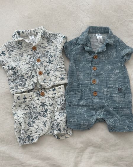These are amazing quality 100% cotton from Walmart; vacation outfits for baby boy