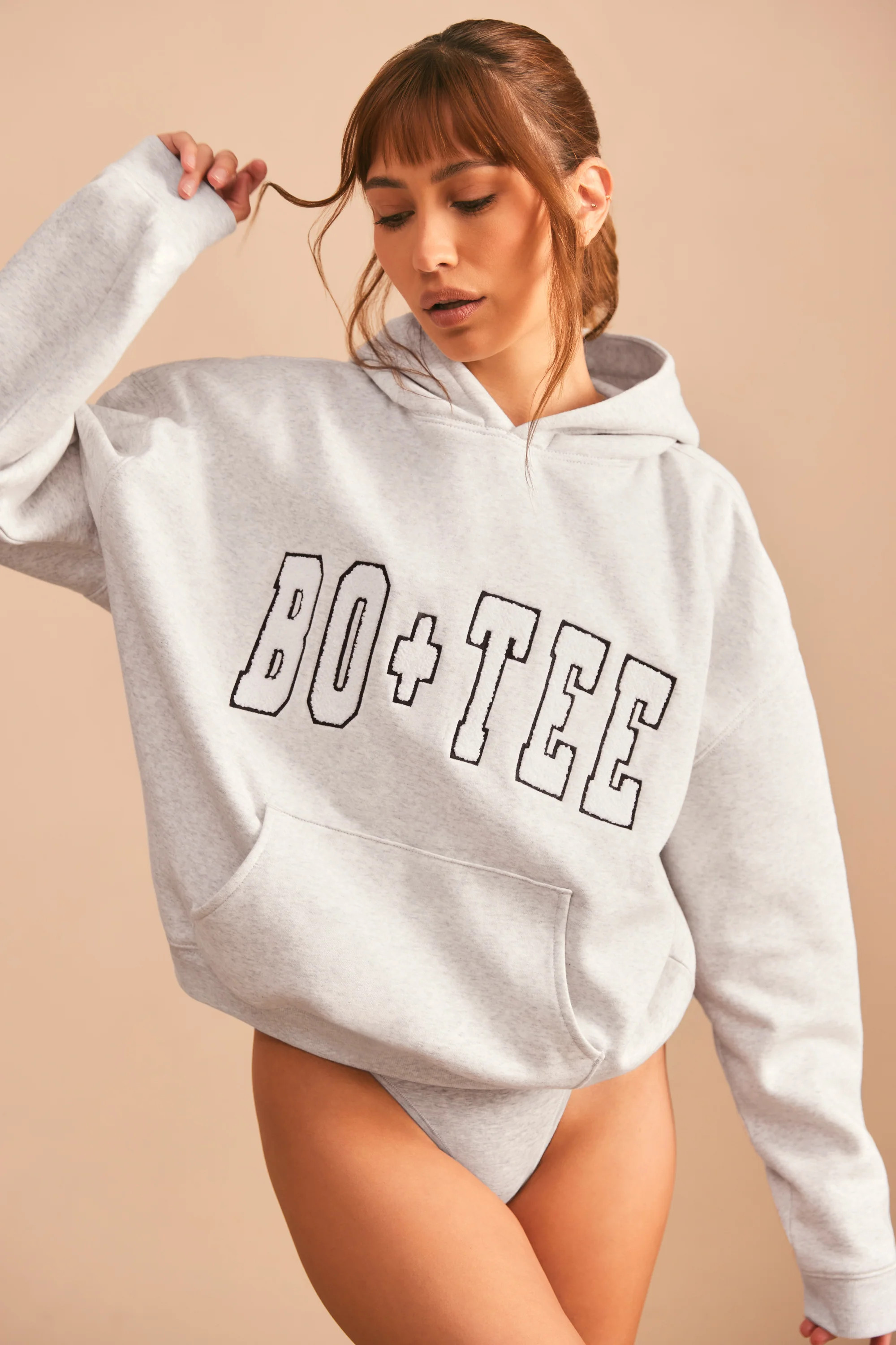 Oversized Hoodie in Heather Grey | Oh Polly