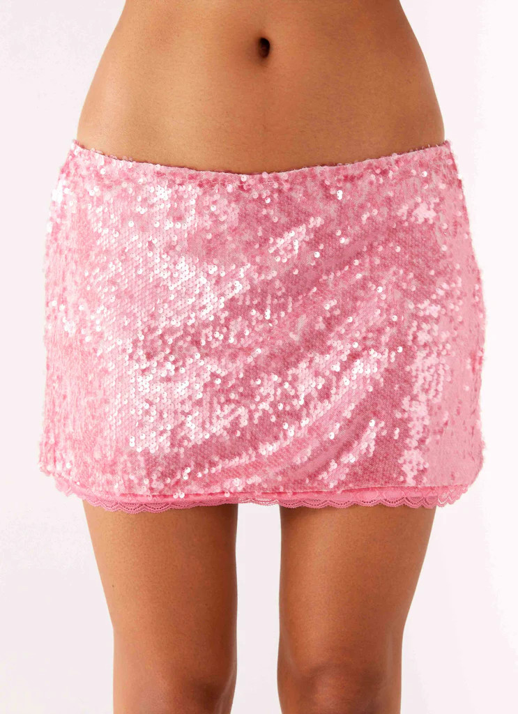 Palila Sequin Mini Skirt - Pink | Peppermayo (Global)