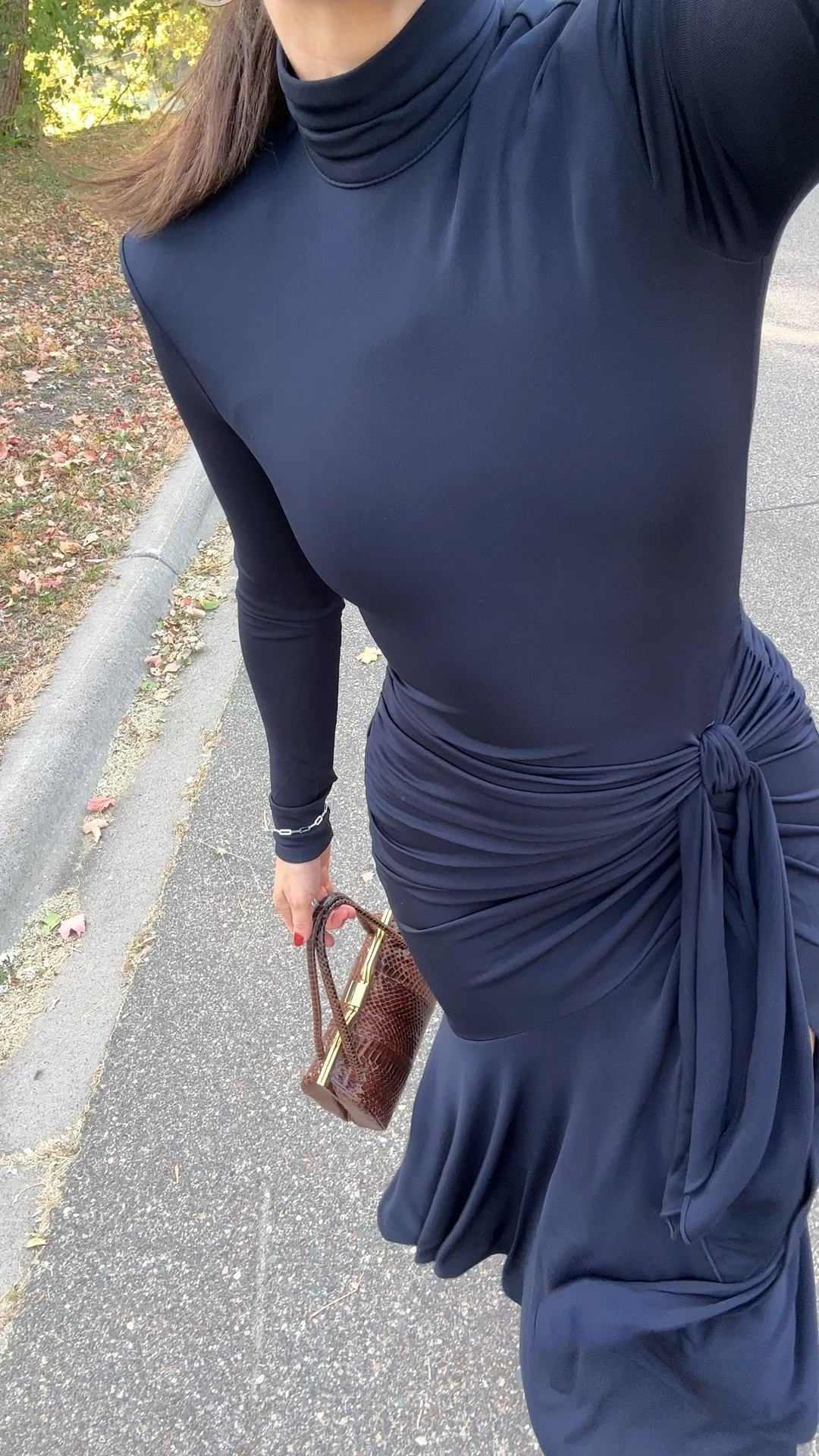 The perfect fall wedding guest dress! A long sleeve, navy movable gem 

#LTKStyleTip #LTKSaleAlert #LTKWedding