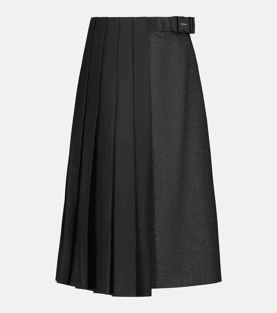 Asymmetric pleated wool midi skirt | Mytheresa (DACH)