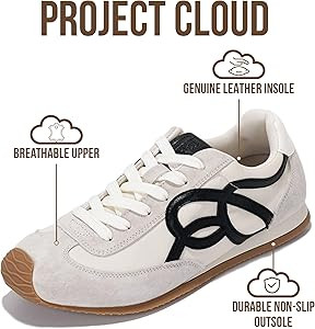 Project Cloud Womens Shoes with Leather Memory Foam Insole Trendy Sneakers for Women - Lightweigh... | Amazon (US)