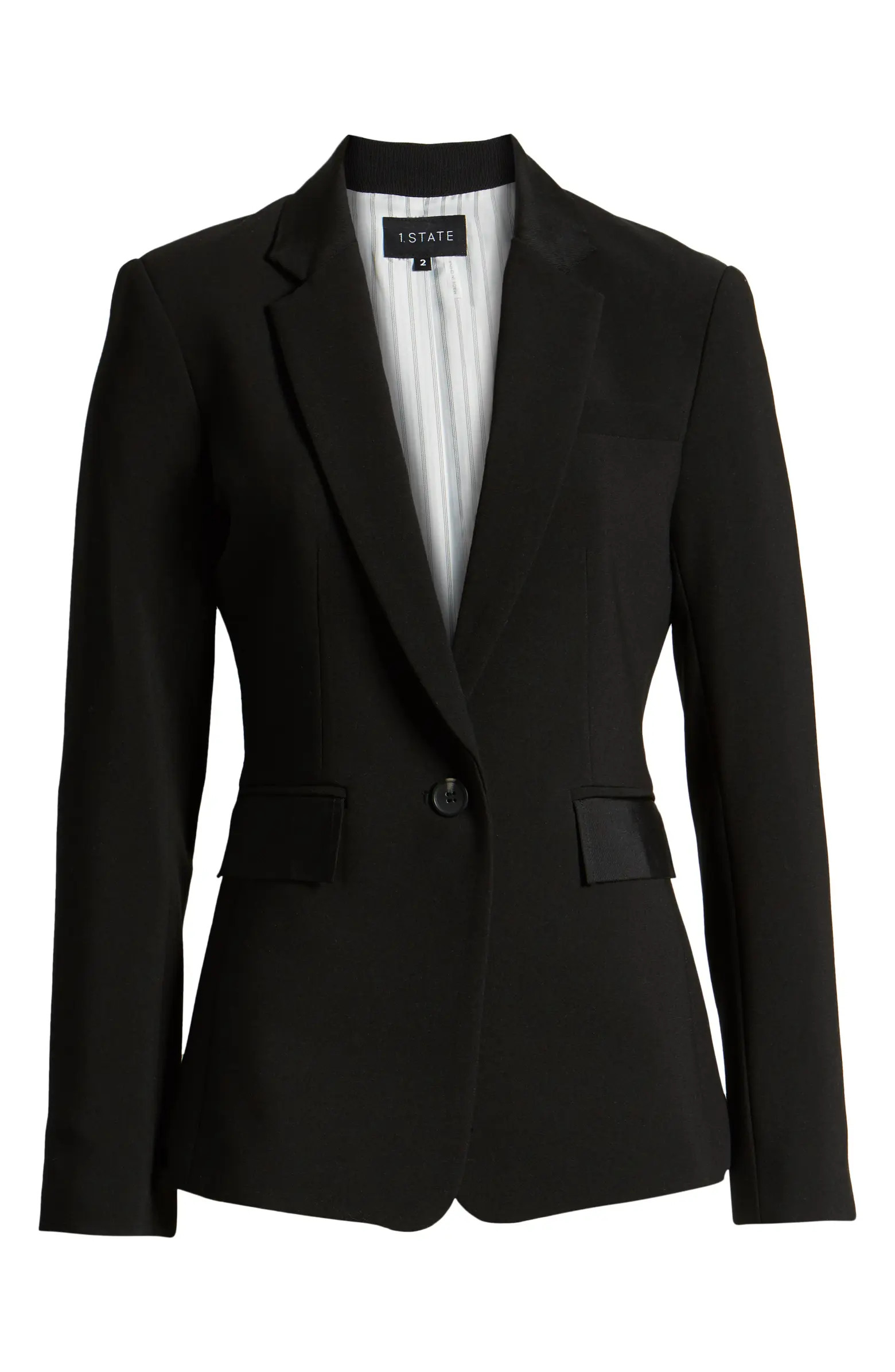 One-Button Stretch Crepe Blazer | Nordstrom