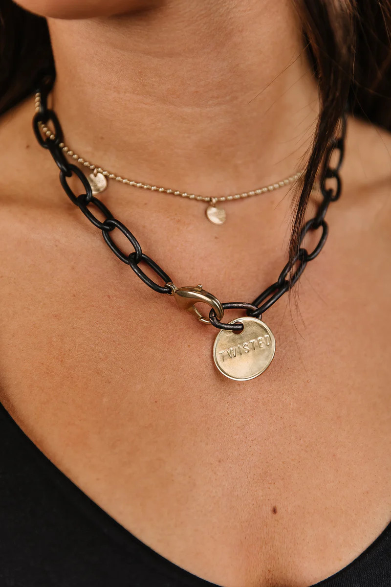 Classic Necklace - Distressed Black | Mindy Mae's Market