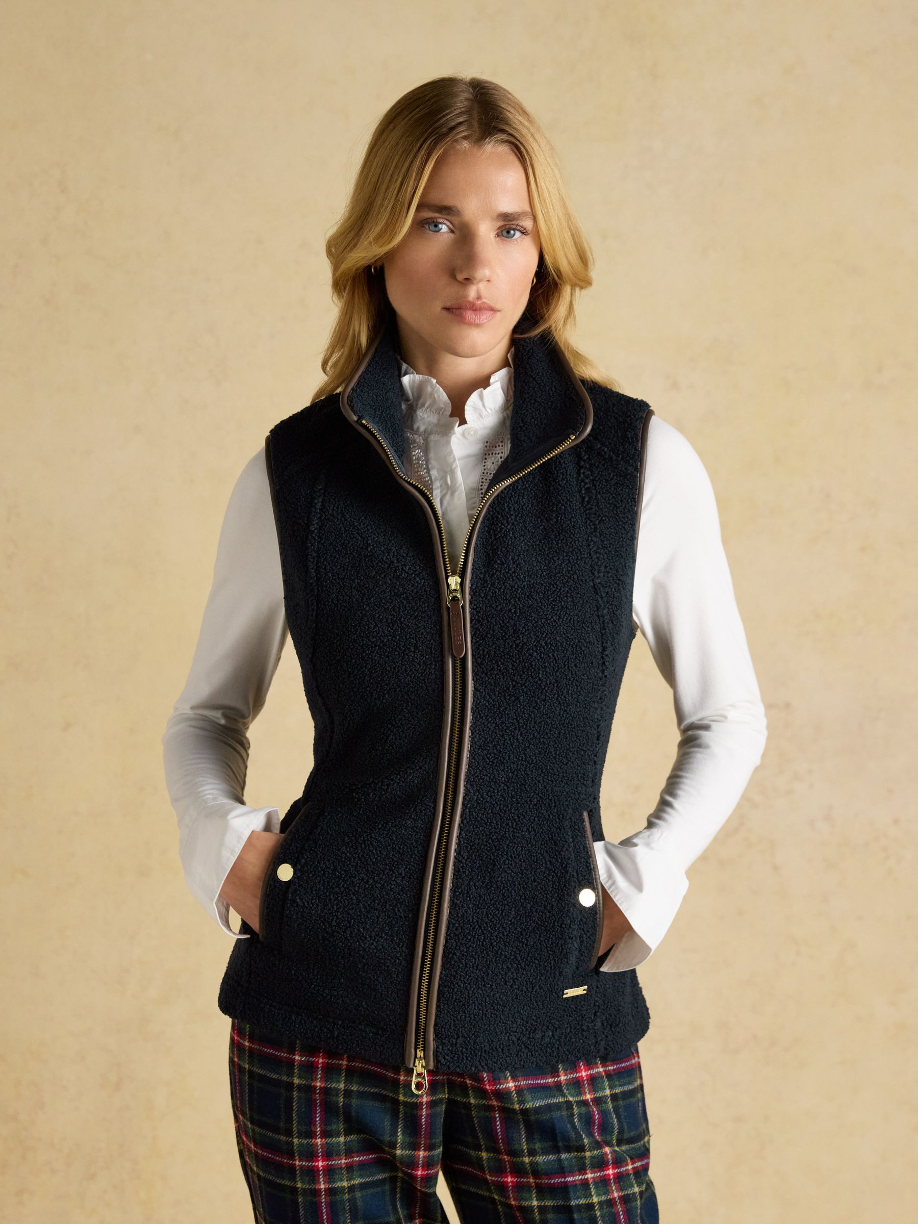 Borg Heritage Navy Fleece Gilet | Joules | Joules