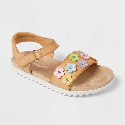 Toddler Layla Flower Sandals - Cat & Jack™ Cognac | Target