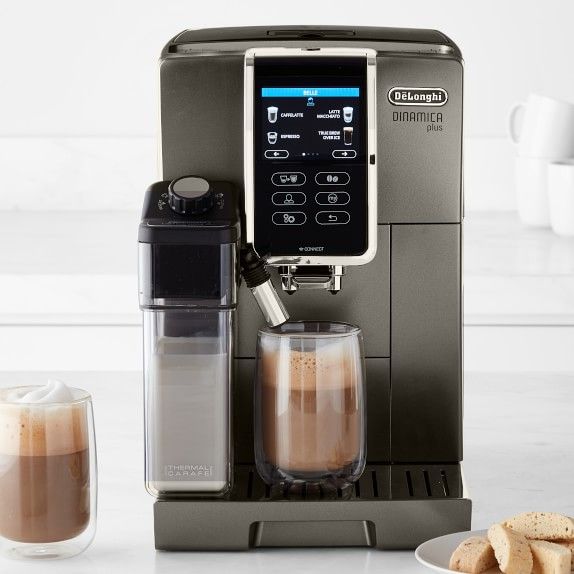 De'Longhi Dinamica Plus Fully Automatic Coffee Maker &amp; Espresso Machine, Titanium | Williams-Sonoma