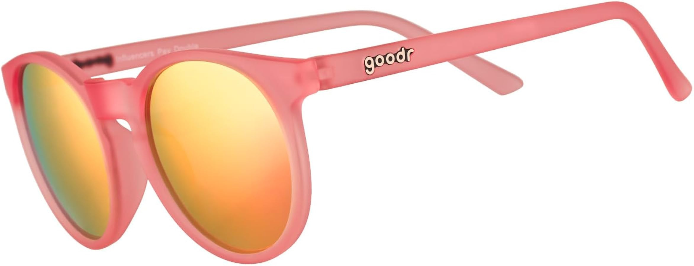 goodr Influencers Pay Double Polarized Round Sunglasses, Small Sized (Circle G), Light Pink Trans... | Amazon (US)