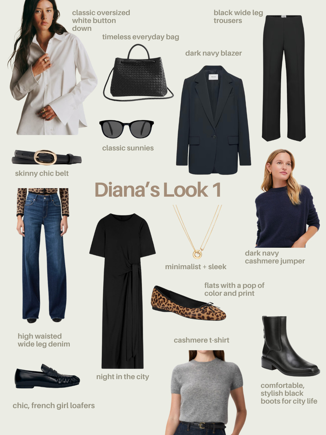 Diana's Look #1 - Classic, French Girl Inspired Essentials to easily mix and match. 

 