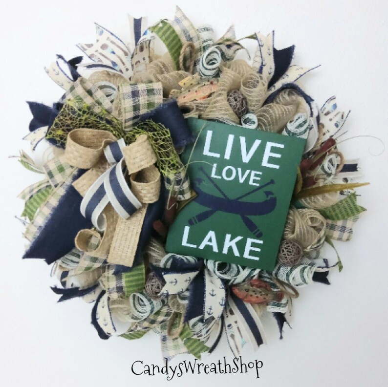Lake Wreath, Fishing Wreath, Lake Living, Cabin Wreath, Lakehouse Wreath, Summer Wreath, Fish Dec... | Etsy (US)
