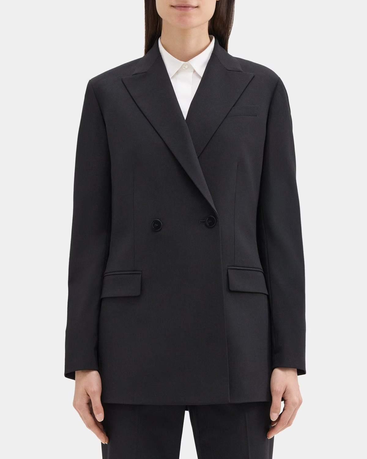 Double-Breasted Blazer in Sevona Stretch Wool | Theory Outlet