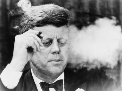 'President John Kennedy, Smoking a Cigar at a Democratic Fundraiser, Oct. 19, 1963' Photo  | AllP... | Allposters.com