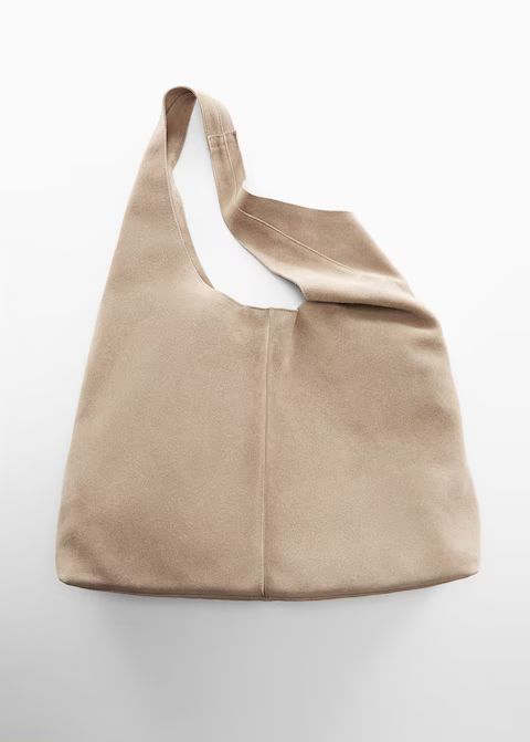 Leather shopper bag | MANGO (US)