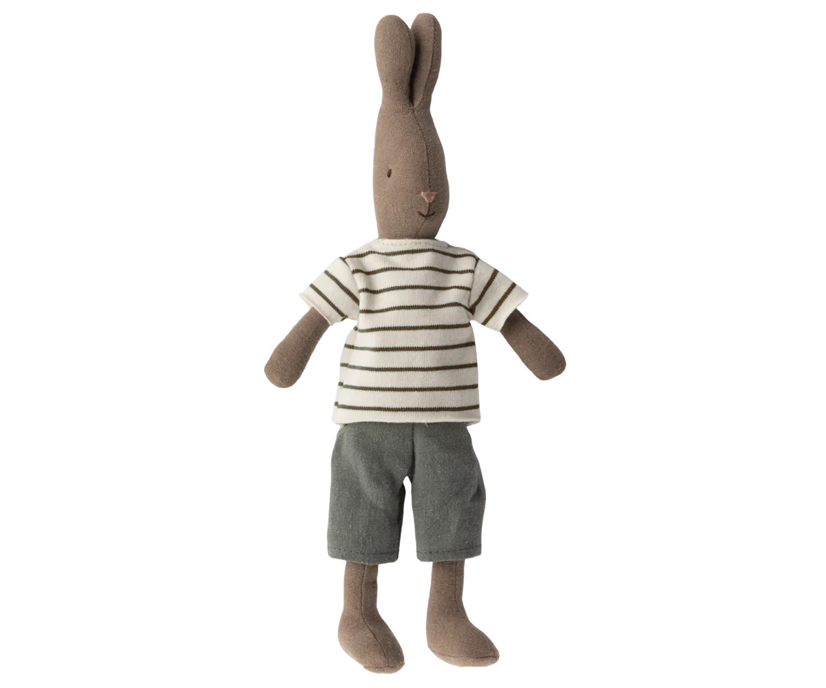 Maileg Rabbit Size 2, Brown - Striped Blouse and Pants | Odin Parker