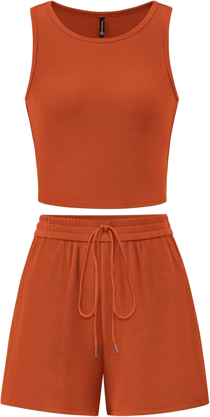 PRETTYGARDEN Lounge Sets for Women 2025 Summer Two Piece Matching Outfits Beach Vacation Clothes ... | Amazon (US)