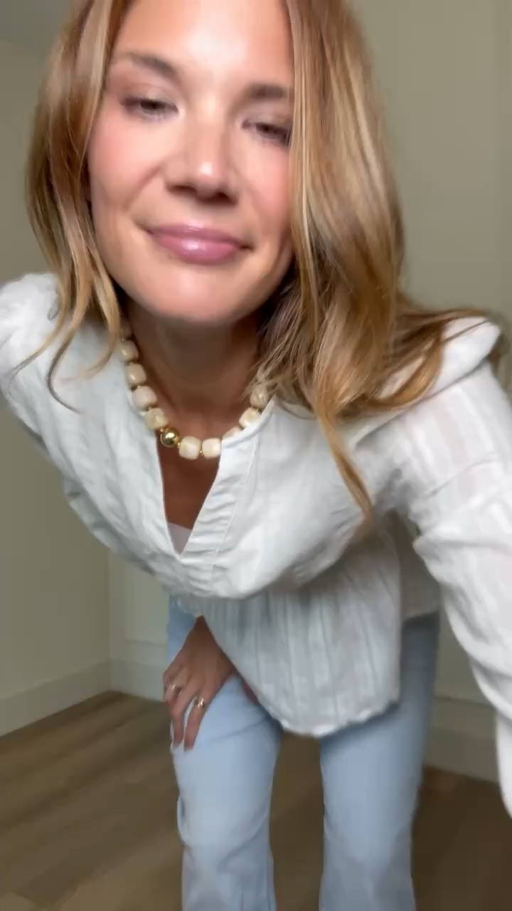 The cinched waist and subtle texture make this white blouse so flattering with denim. I love the slightly dressier shape with light wash jeans for an easy outfit that works for the office, dinner, or weekend plans.

White blouse, Tall girl outfits, Tall friendly clothing, Light wash jeans, Long inseam jeans, Fall blouse, Business casual outfit, Office outfit, Date night outfit, Everyday style, Transitional outfit, Stang and Co

#LTKootd #LTKTall #LTKSeasonal