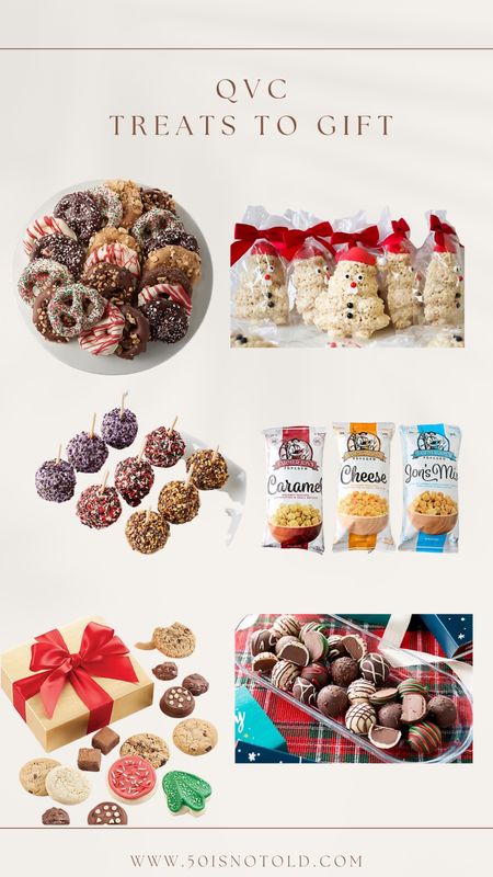 QVC Treats to Gift | Gift Guide | Candy Apples | Popcorn | Chocolate Pretzels | Cookies | Co-Worker Gifts | Neighbor Gifts | 50 is not old 

#LTKGiftGuide #LTKHoliday #LTKSeasonal
