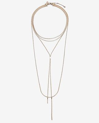 Multi-Row Layered Omega Y-Necklace | Express