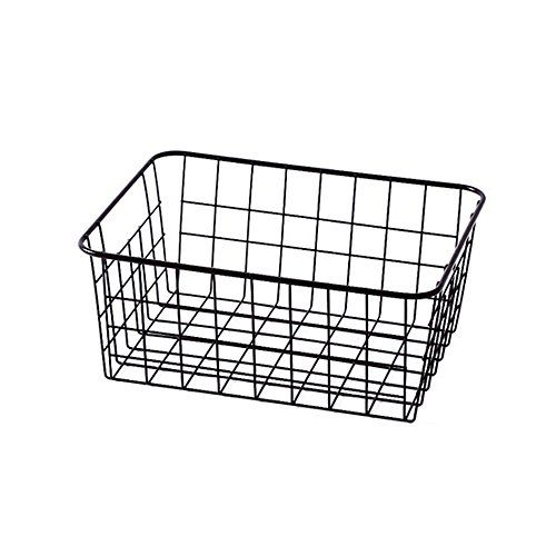 Sturdy Small Wire Storage Basket with Kitchen Food Pantry Papers Home Office Desk Shelf Bathroom Lau | Amazon (US)