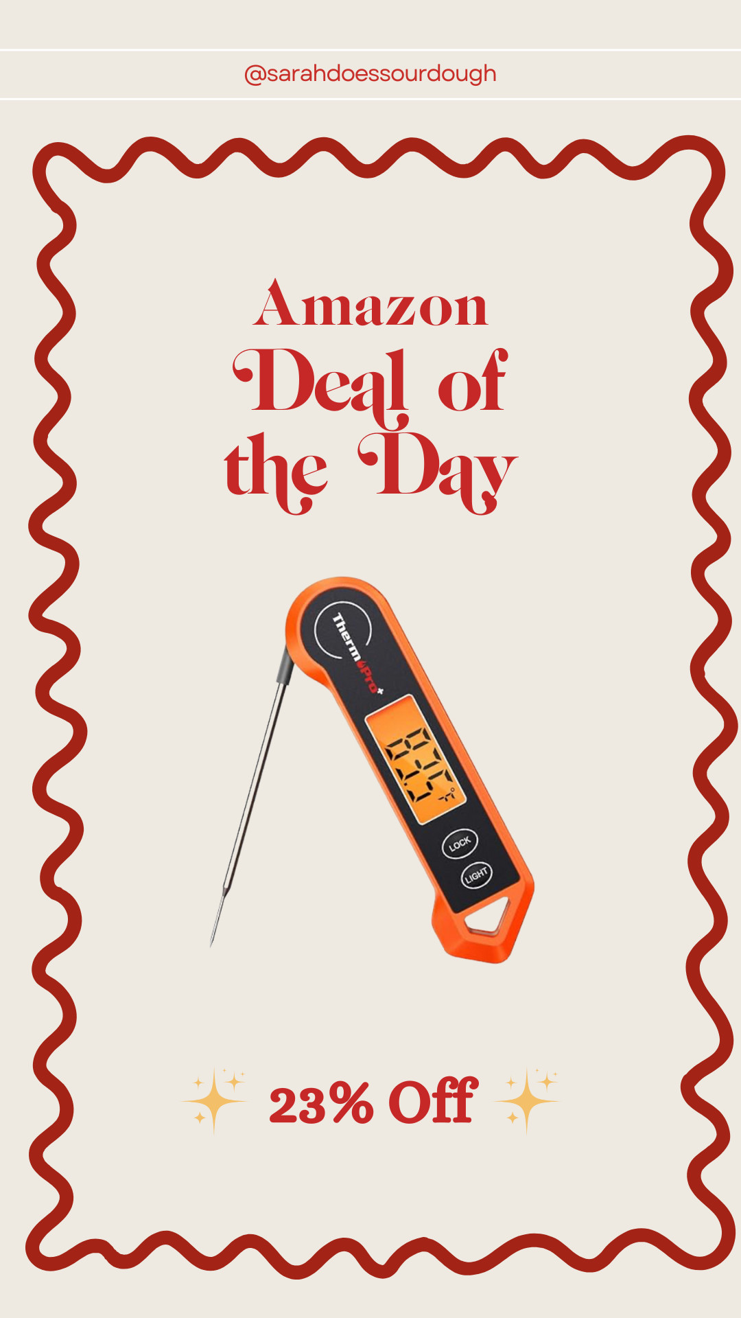 I use this to temp my dough (track bulk fermentation times) and to ensure my bread is fully baked. 

I have two - one for dough and one for meat! 

 #LTKSaleAlert #LTKFindsUnder50