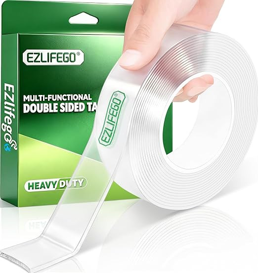 EZlifego Double Sided Tape Heavy Duty, Nano Double Sided Adhesive Tape, Clear Mounting Tape Pictu... | Amazon (US)