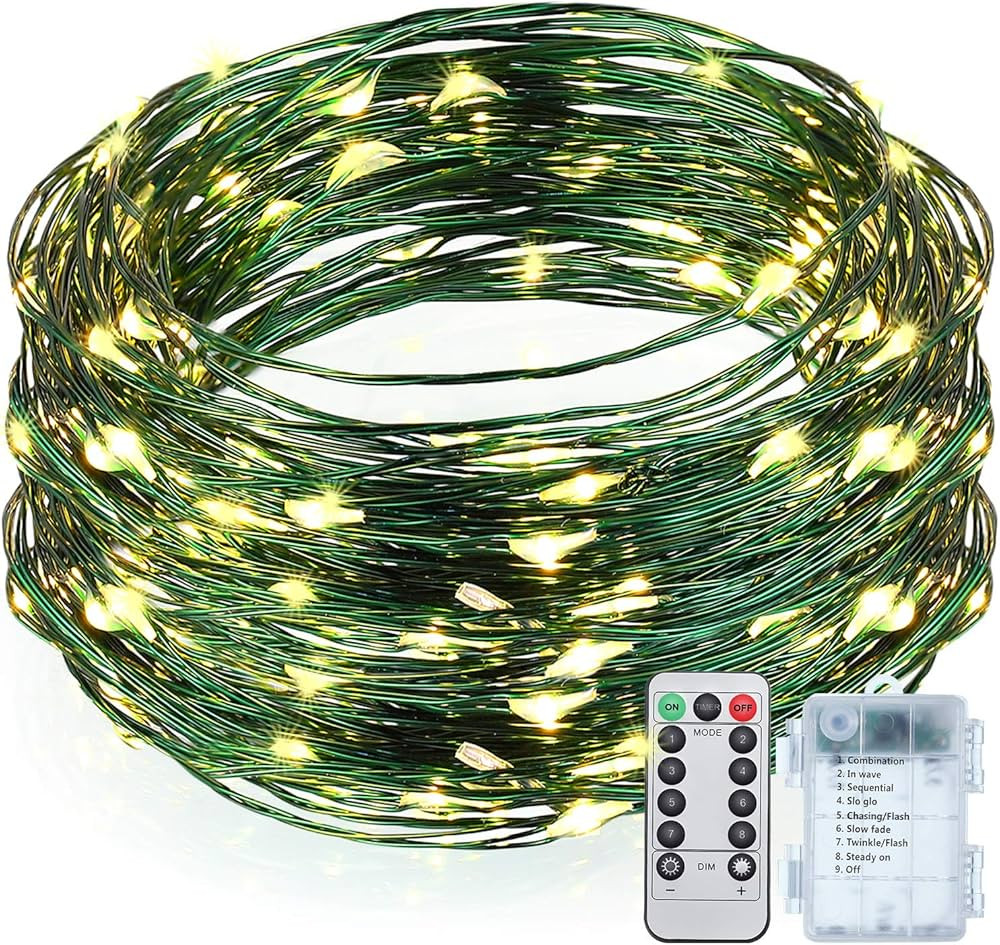 Battery Operated String Lights, Outdoor String Lights, 33ft/ 10 m 100 LED Waterproof Starry Fairy... | Amazon (US)