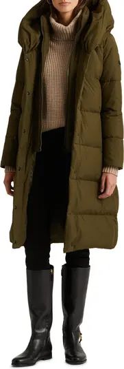 Pillow Collar Hooded Down & Feather Puffer Coat | Nordstrom