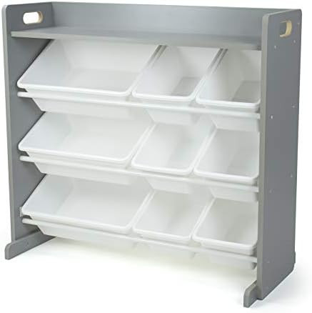 Humble Crew Inspire Toy Organizer with Shelf and 9 Storage Bins, Grey/White | Amazon (US)