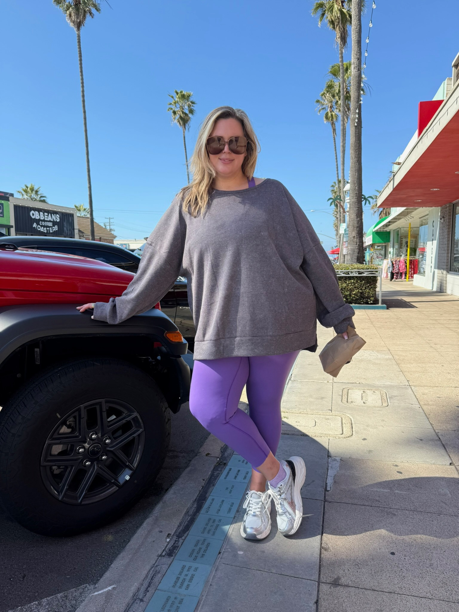 San diego travel outfit! Wearing a 2X in the tank and leggings, and a 4X in the sweatshirt! Use my discount code ASHLEYDXSPANX sitewide

Plus size fashion, everyday outfit inspo, travel outfit, comfy casual, spring trends, spring fashion 

#LTKOver40 #LTKPlusSize #LTKTravel