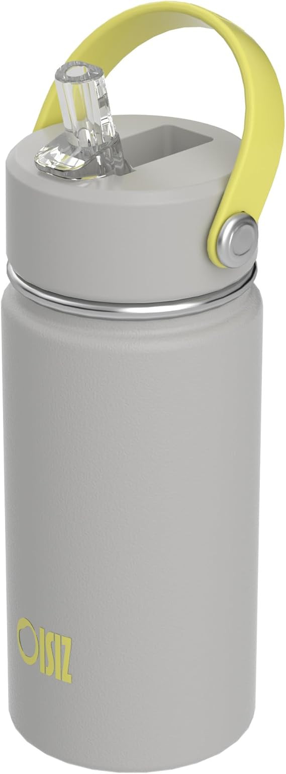 OISIZ Kids Water Bottle with Straw Lid 14oz, Vacuum Insulated 316 Stainless Steel Water Bottles f... | Amazon (US)