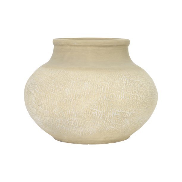 Creative Co-Op 20.5"R Textured Terracotta Planter with Whitewash Finish - Walmart.com | Walmart (US)