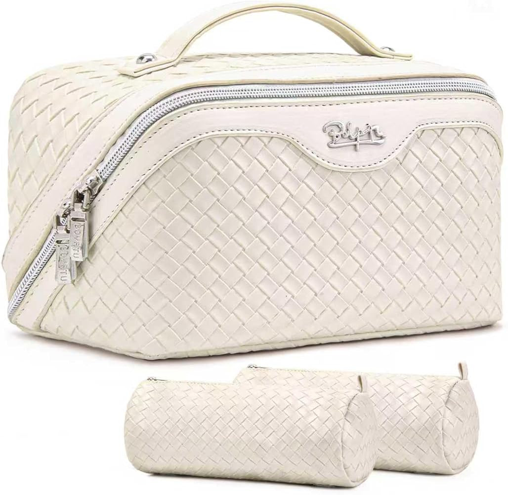 BOYATU Travel Makeup Bag Cosmetic Bags for Women: Large Capacity 3 Pcs Set Make up Bag with Compa... | Amazon (US)