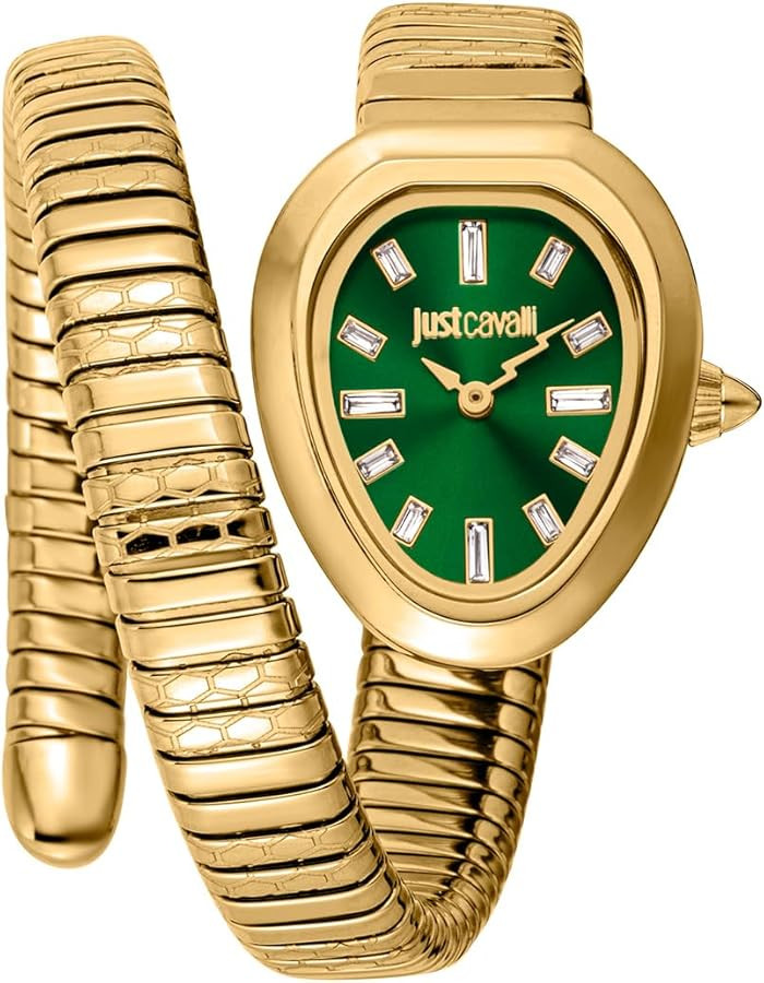 Just Cavalli Dress Watch JC1L222M0035, Bottle Green, Glam | Amazon (US)