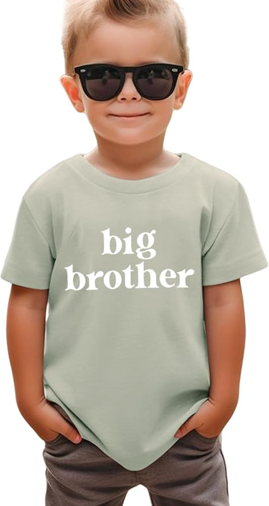 Big Brother Shirt Toddler Baby Boy Promoted to Big Brother Announcement Tshirt Kids Short Sleeve ... | Amazon (US)