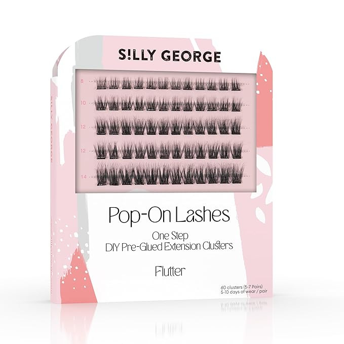 Silly George Pop-On Lashes - DIY 1-Step Pre-Glued Faux Eyelash Clusters, Natural Look Extensions,... | Amazon (US)