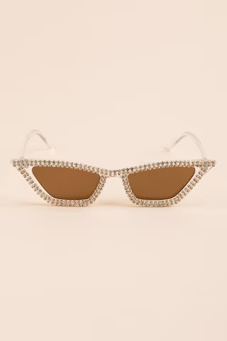 Jordina Rhinestone Rockabilly Cat Eye Sunglasses | Francesca's