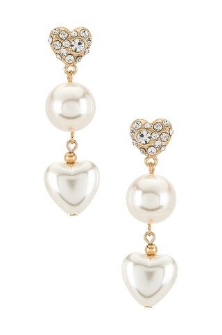 Pearl Heart Drop Earrings
                    
                    Ettika | Revolve Clothing (Global)