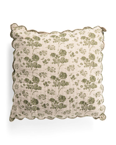 20x20 Block Print Scalloped Pillow | TJ Maxx