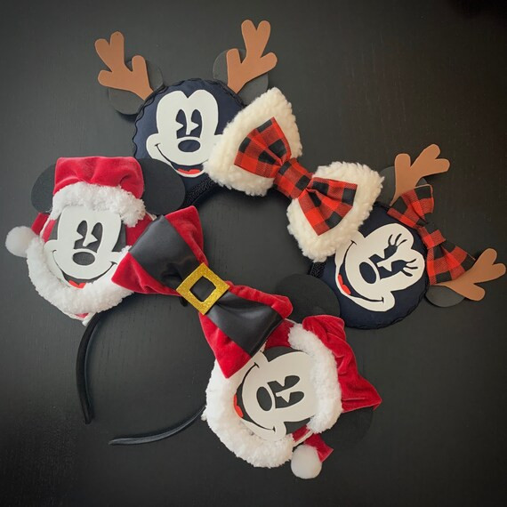 Holiday Mickey Ears  Minnie Mouse  Christmas  Reindeer  - Etsy | Etsy (US)