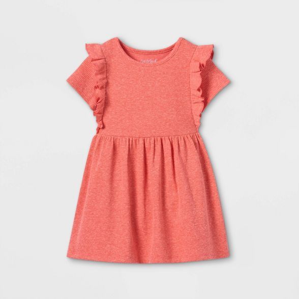 Toddler Girls' Ribbed Ruffle Short Sleeve Dress - Cat & Jack™ | Target
