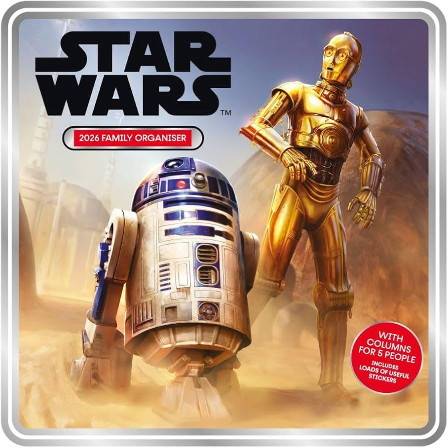 2026 FAMILY ORGANISER STAR WARS CLASSIC 5 COLUMN MONTH TO VIEW SQUARE WALL CALENDAR OFFICIAL PROD... | Amazon (UK)