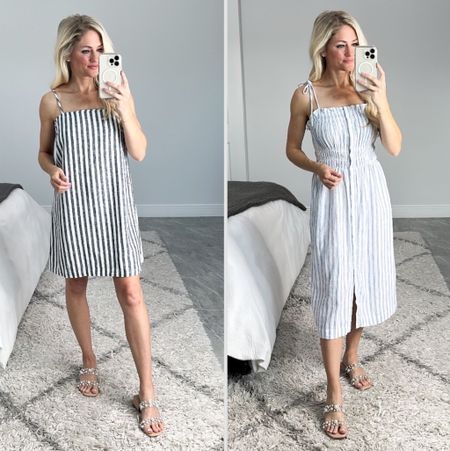 TARGET nothing says Spring/Summer like linen and blue/white stripes. Lightweight breathable fabric to keep you cool! Wearing XS in everything. More colors are available in everything. Dresses are great options for  vacation! 


#LTKunder50 #LTKFind #LTKstyletip