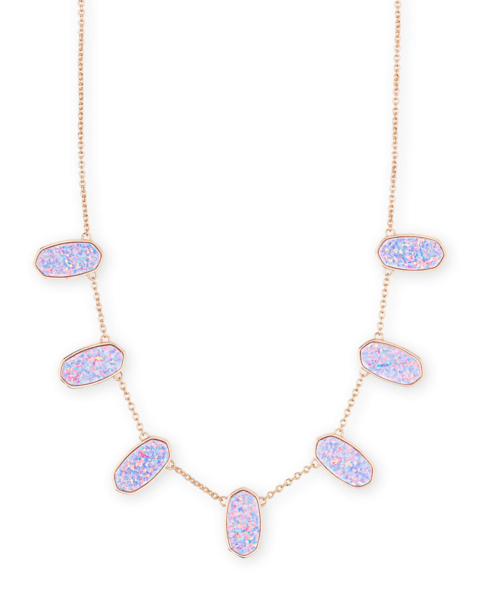 Meadow Rose Gold Collar Necklace in Lavender Kyocera Opal | Kendra Scott | Kendra Scott